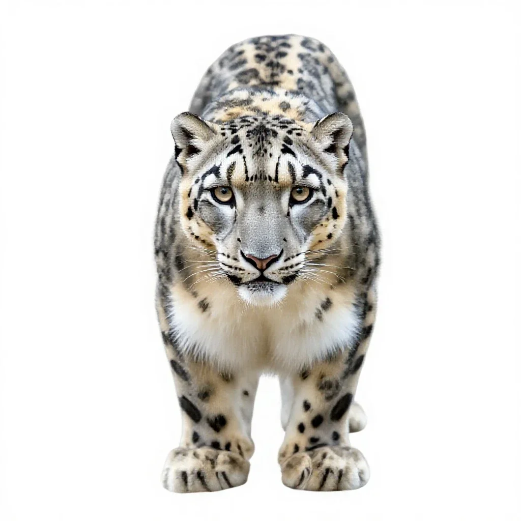 Snow leopard isolated on a white background