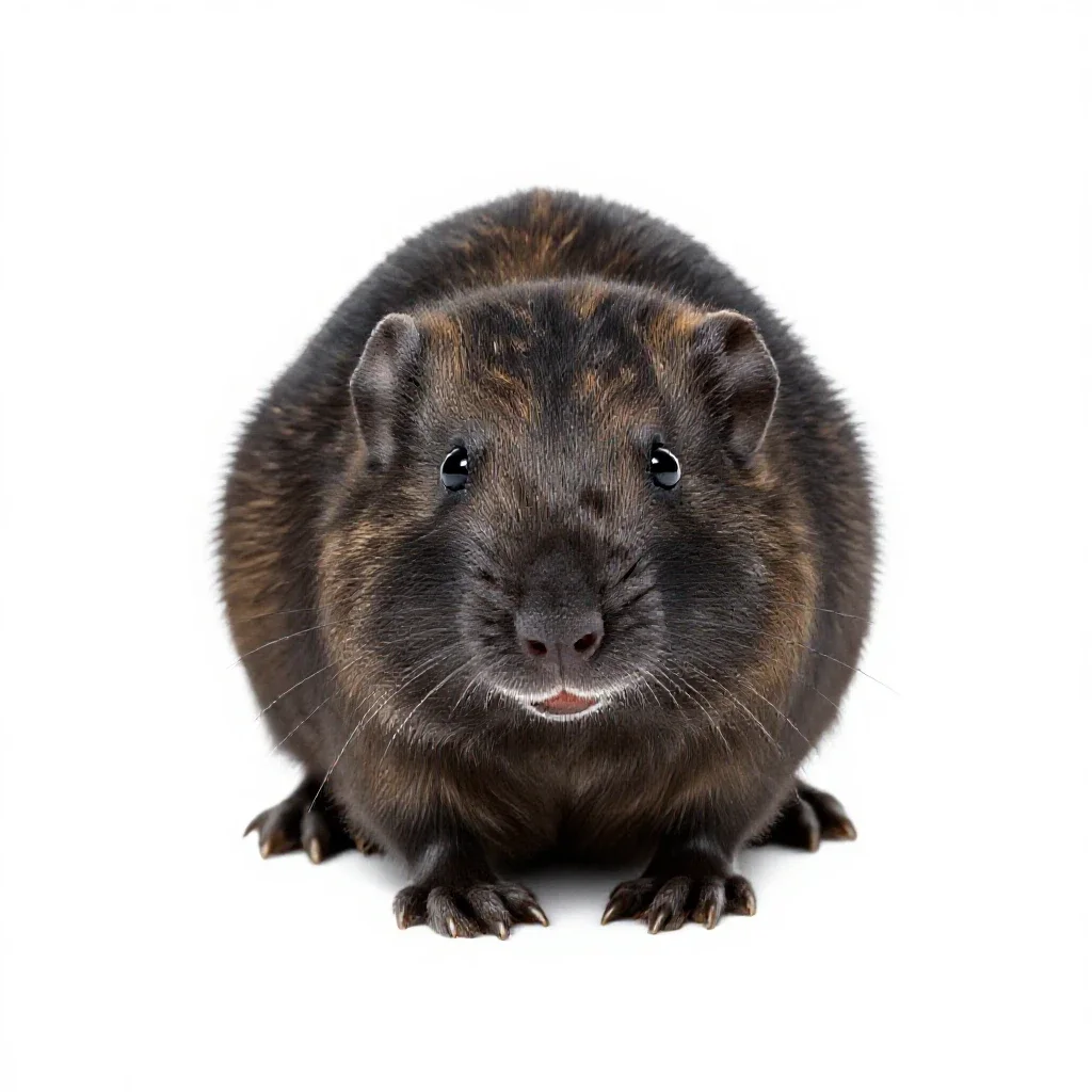 Southern bog lemming isolated on a white background