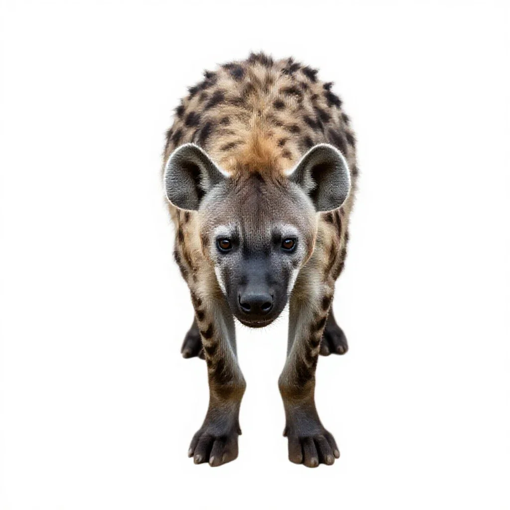 Spotted hyena isolated on a white background