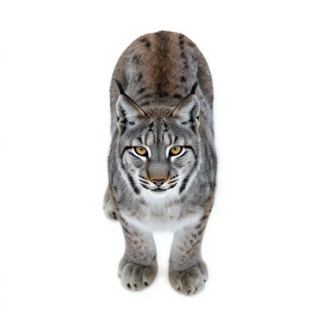 Spotted lynx isolated on a white background
