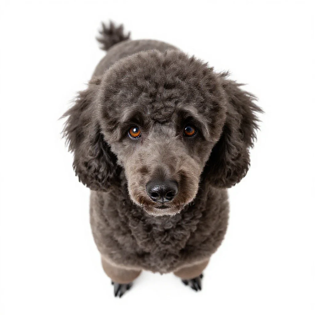 Standard poodle isolated on a white background