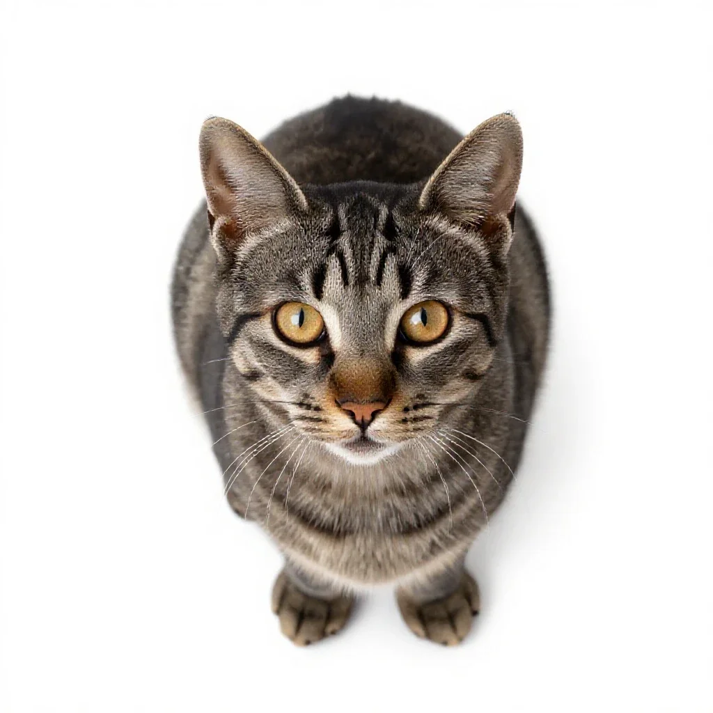 Tabby isolated on a white background