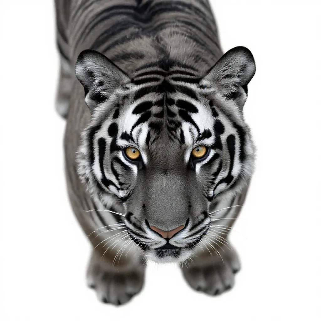 Tiger cat isolated on a white background