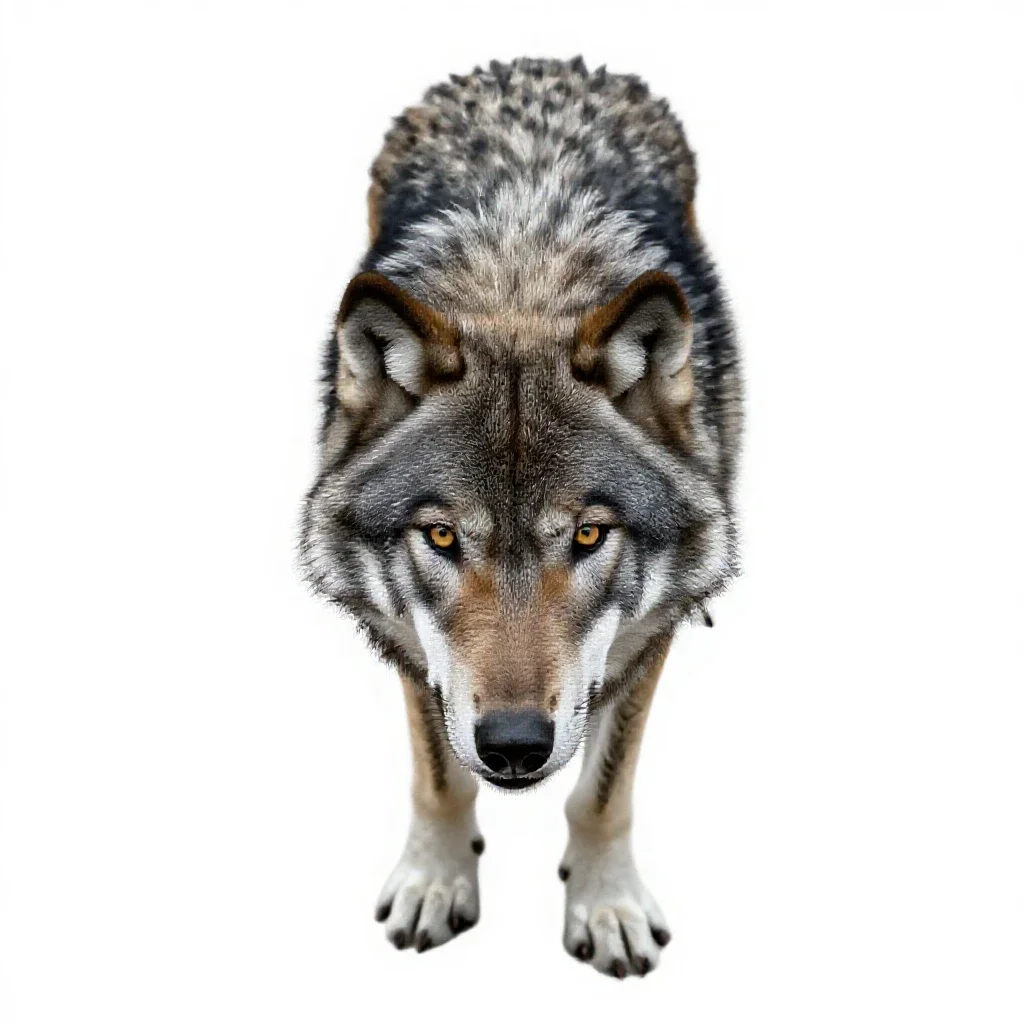 Timber wolf isolated on a white background