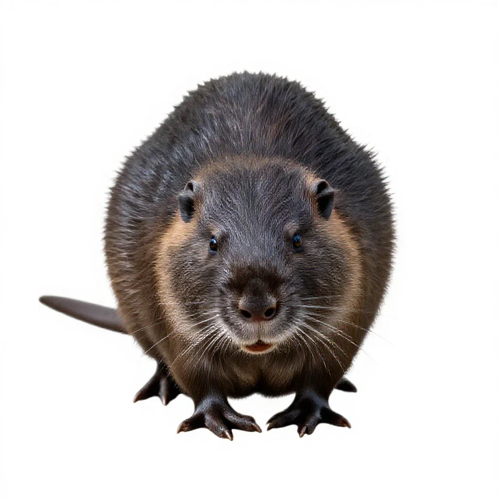 Water vole isolated on a white background