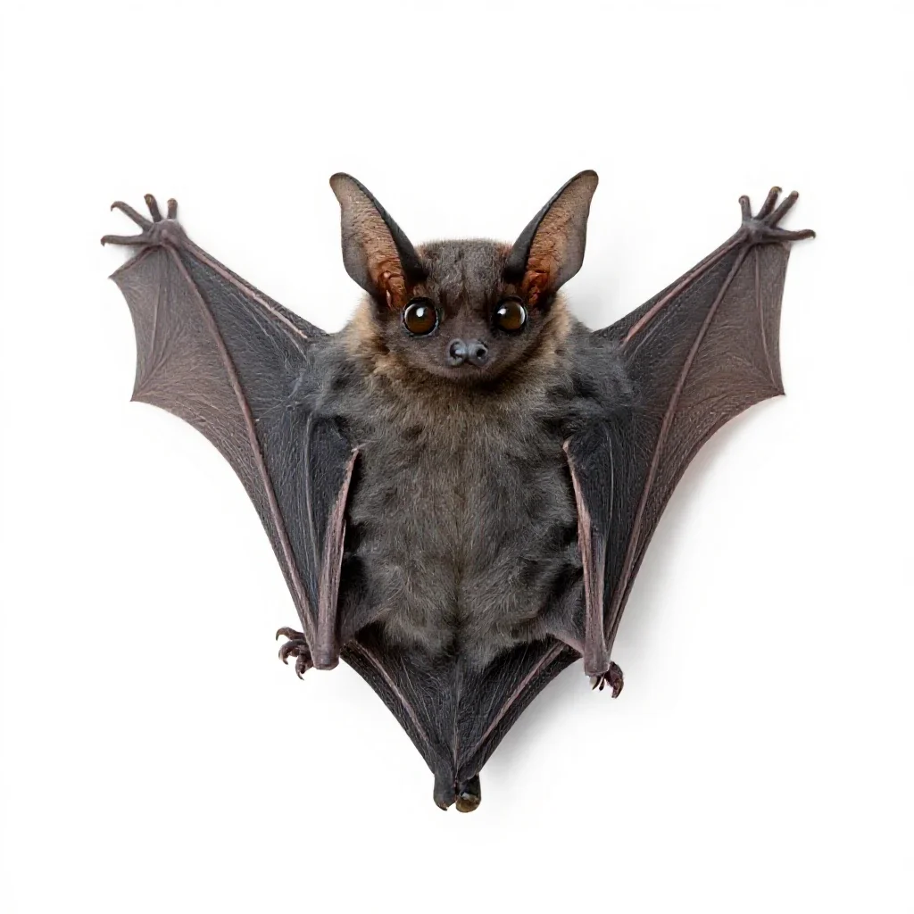Western big-eared bat isolated on a white background