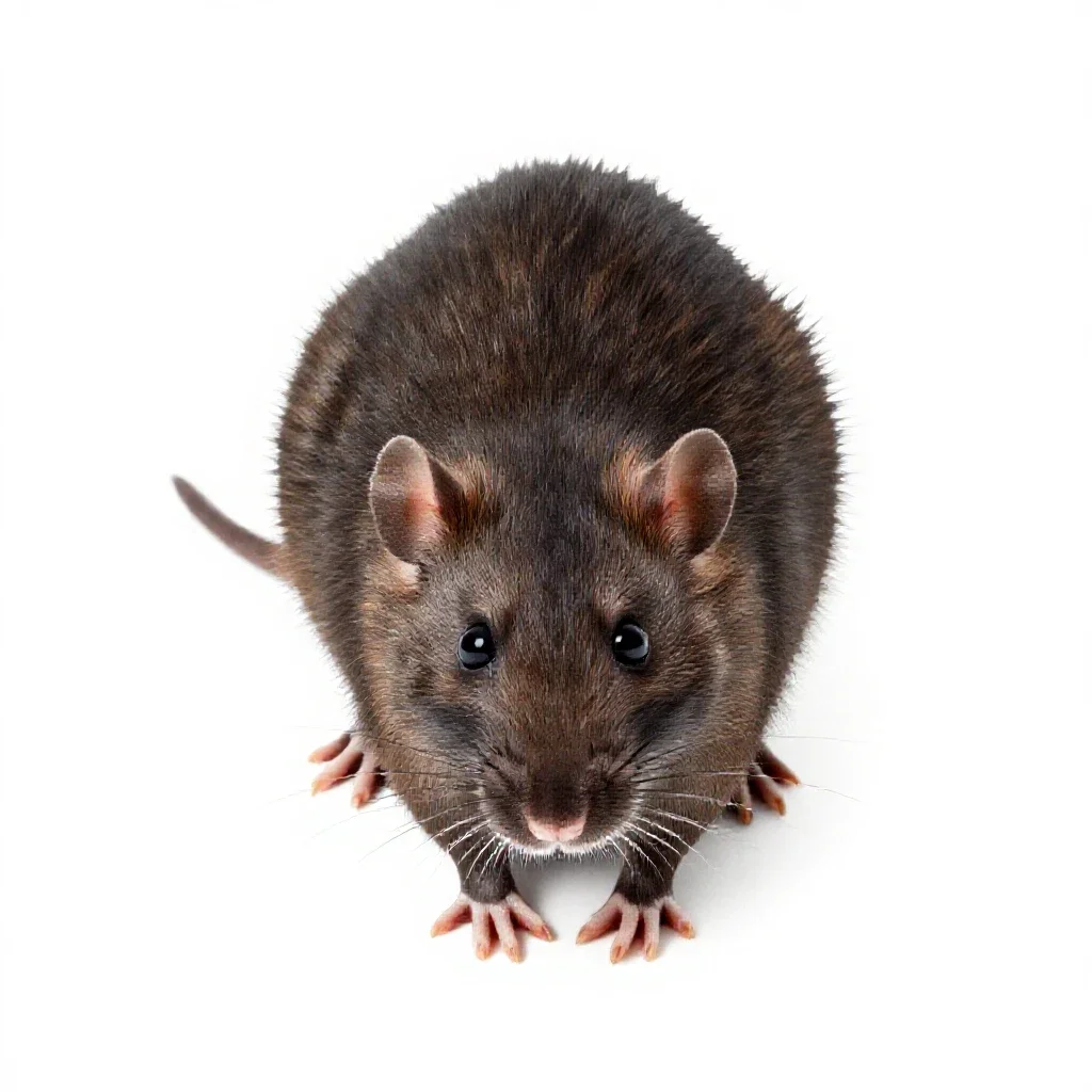 Wharf rat isolated on a white background