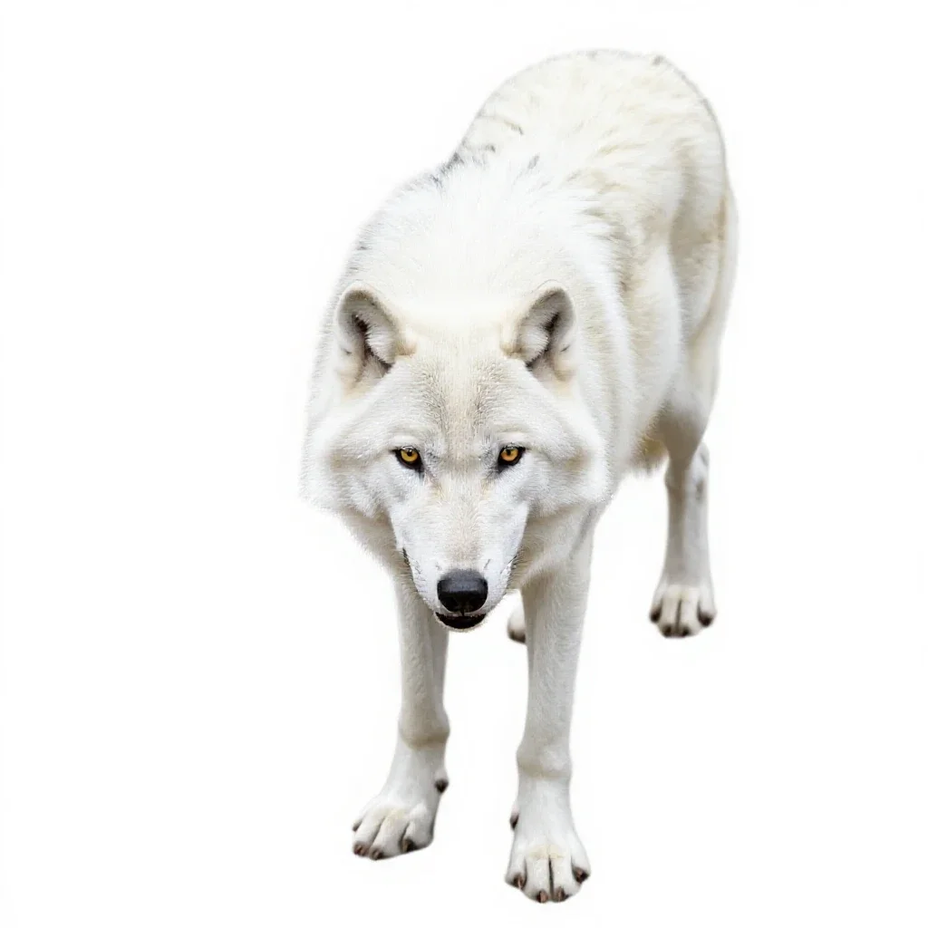 White wolf isolated on a white background