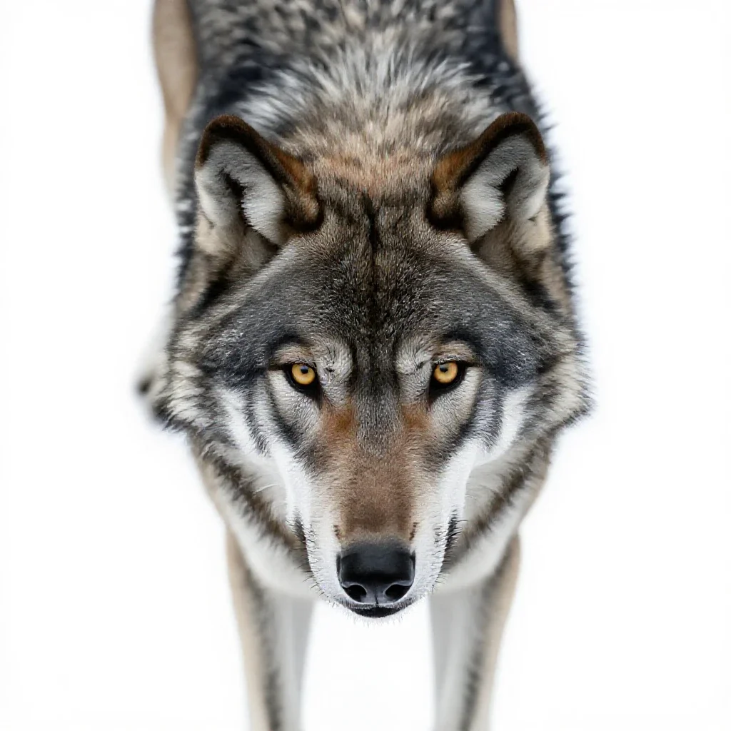 Wolf isolated on a white background