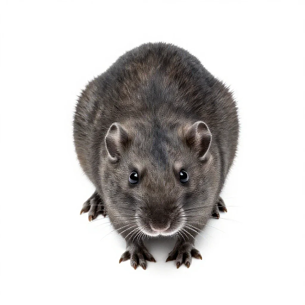 Eastern woodrat isolated on a white background
