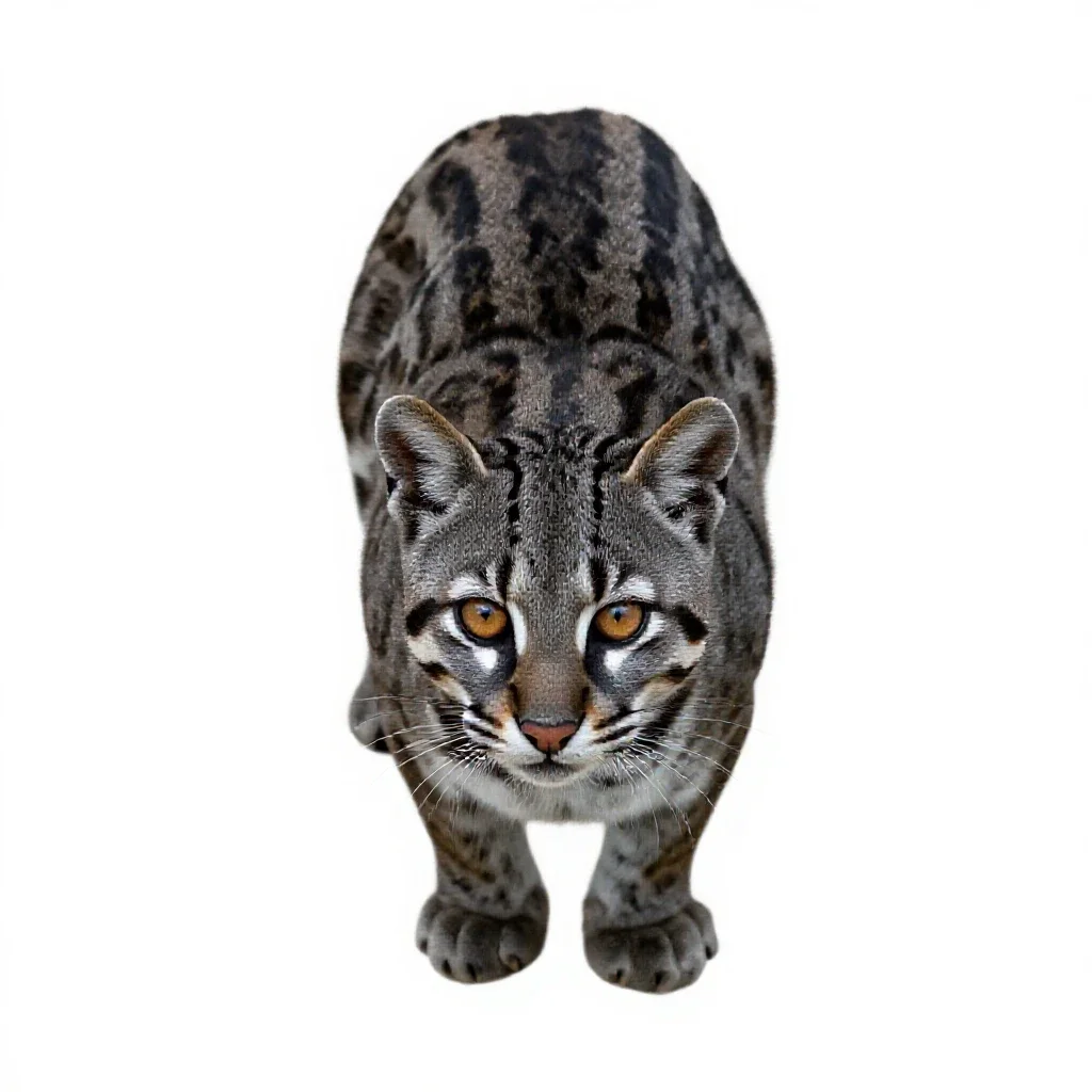 Ocelot isolated on a white background
