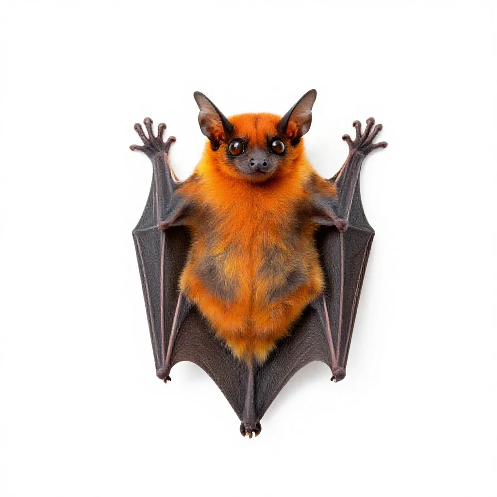 Orange bat isolated on a white background
