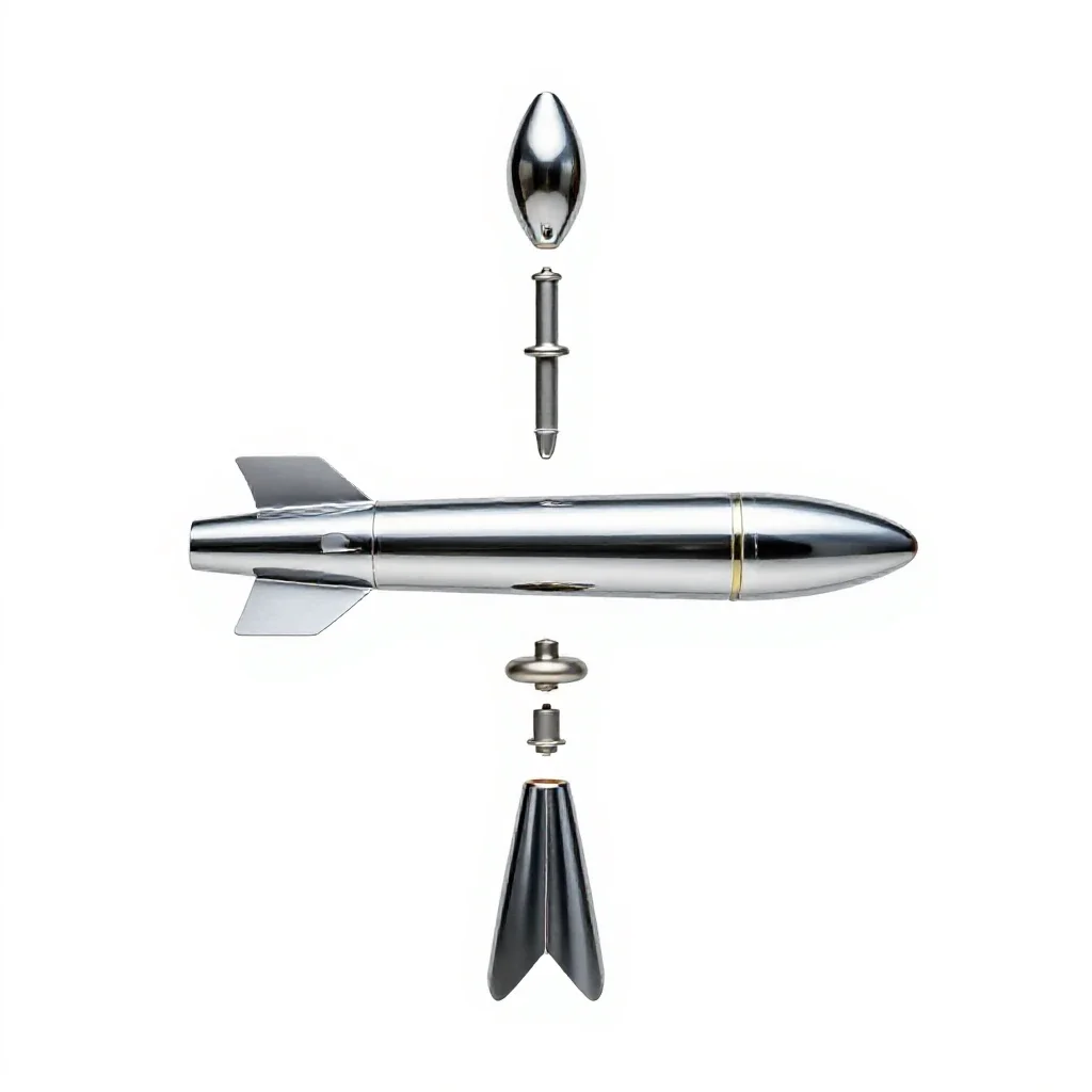 Heat-seeking missile isolated on a white background