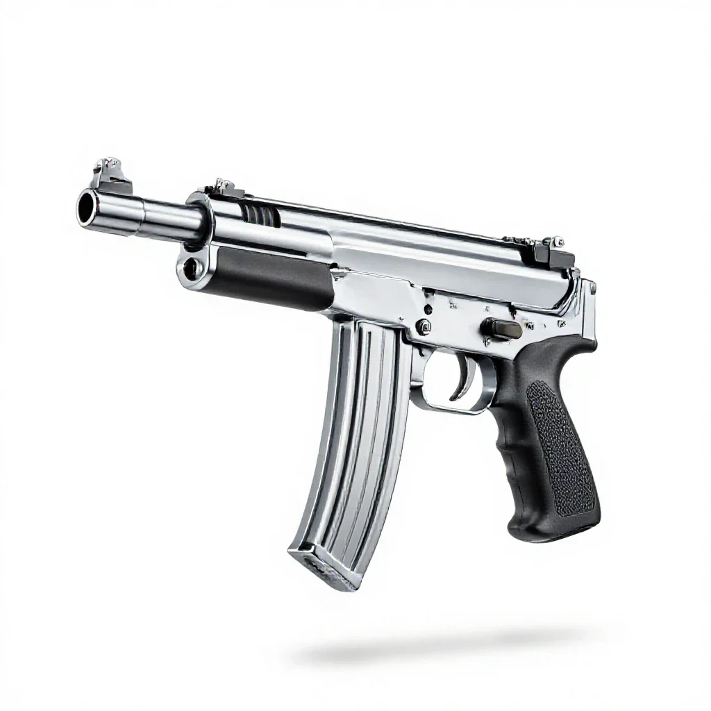 Semiautomatic firearm isolated on a white background