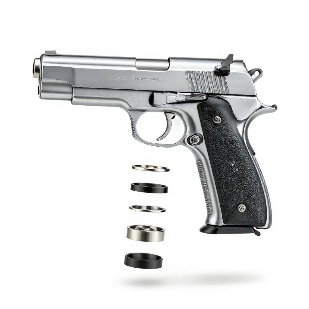 Semiautomatic pistol isolated on a white background