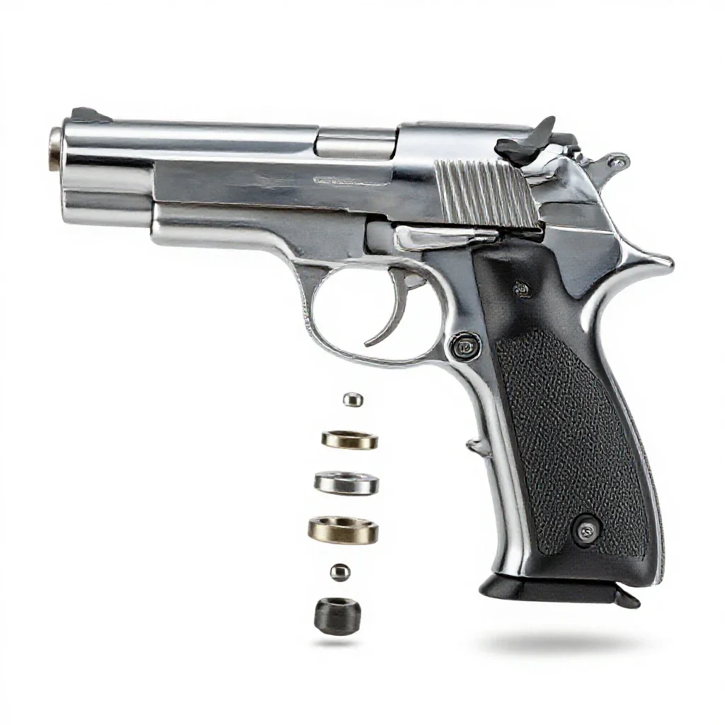 Twenty-two pistol isolated on a white background