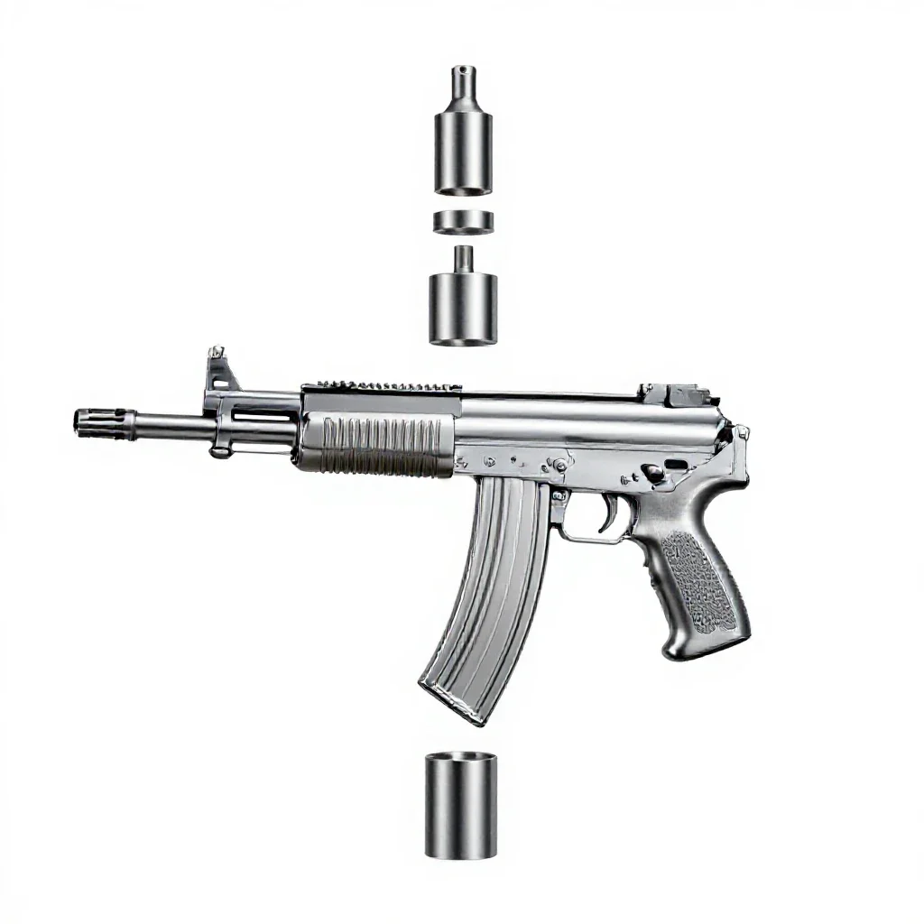 Automatic firearm isolated on a white background