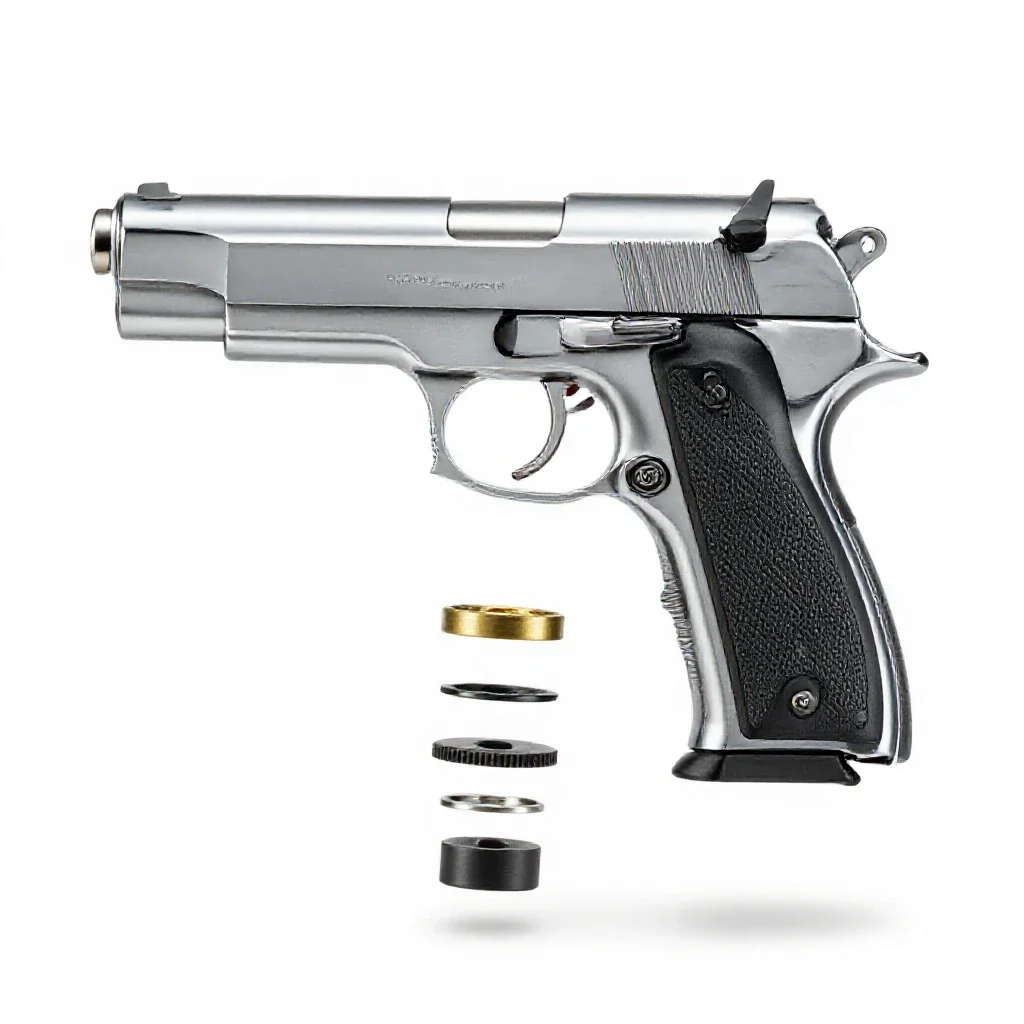 Automatic pistol isolated on a white background