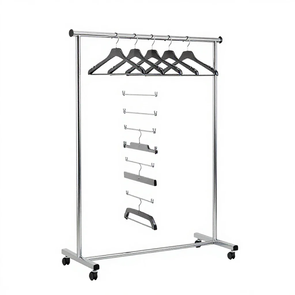 Dress rack isolated on a white background