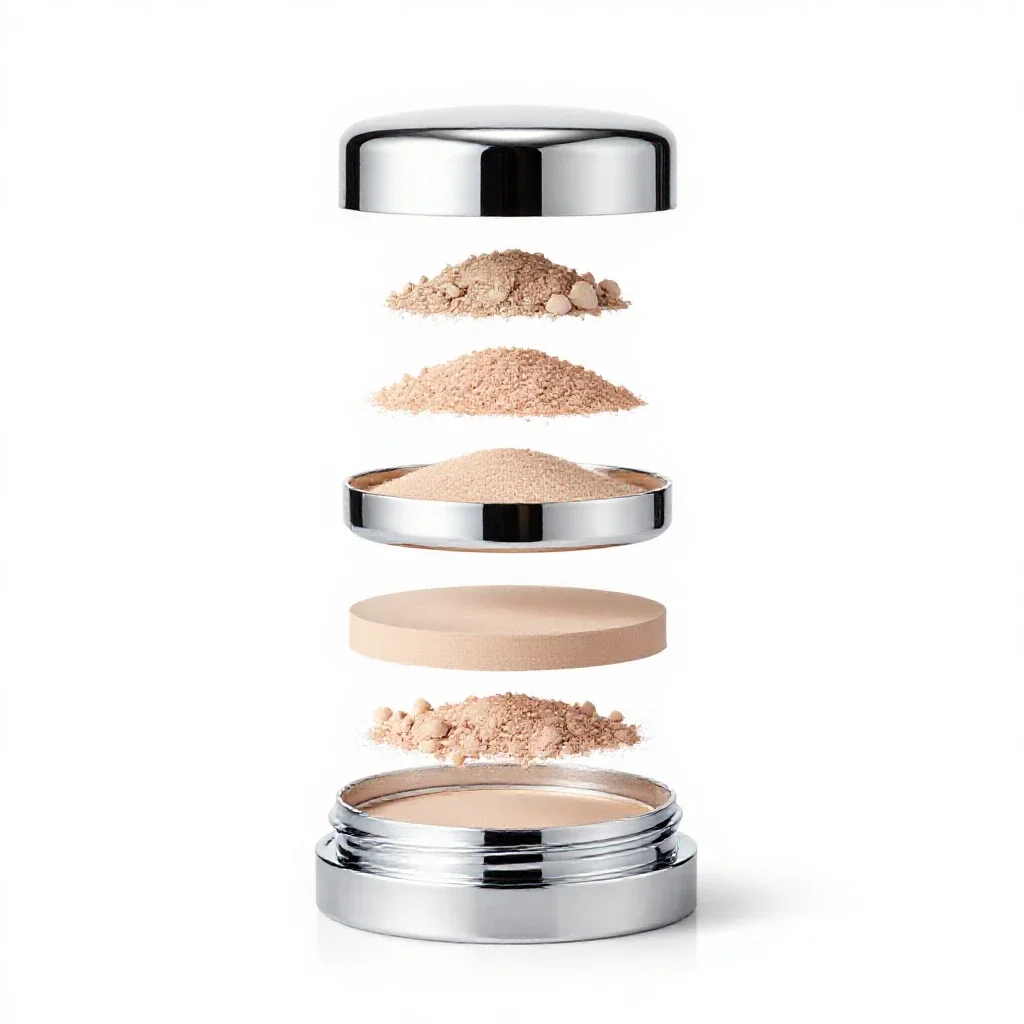 Face powder isolated on a white background