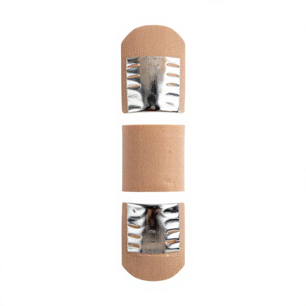 Four-tailed bandage isolated on a white background