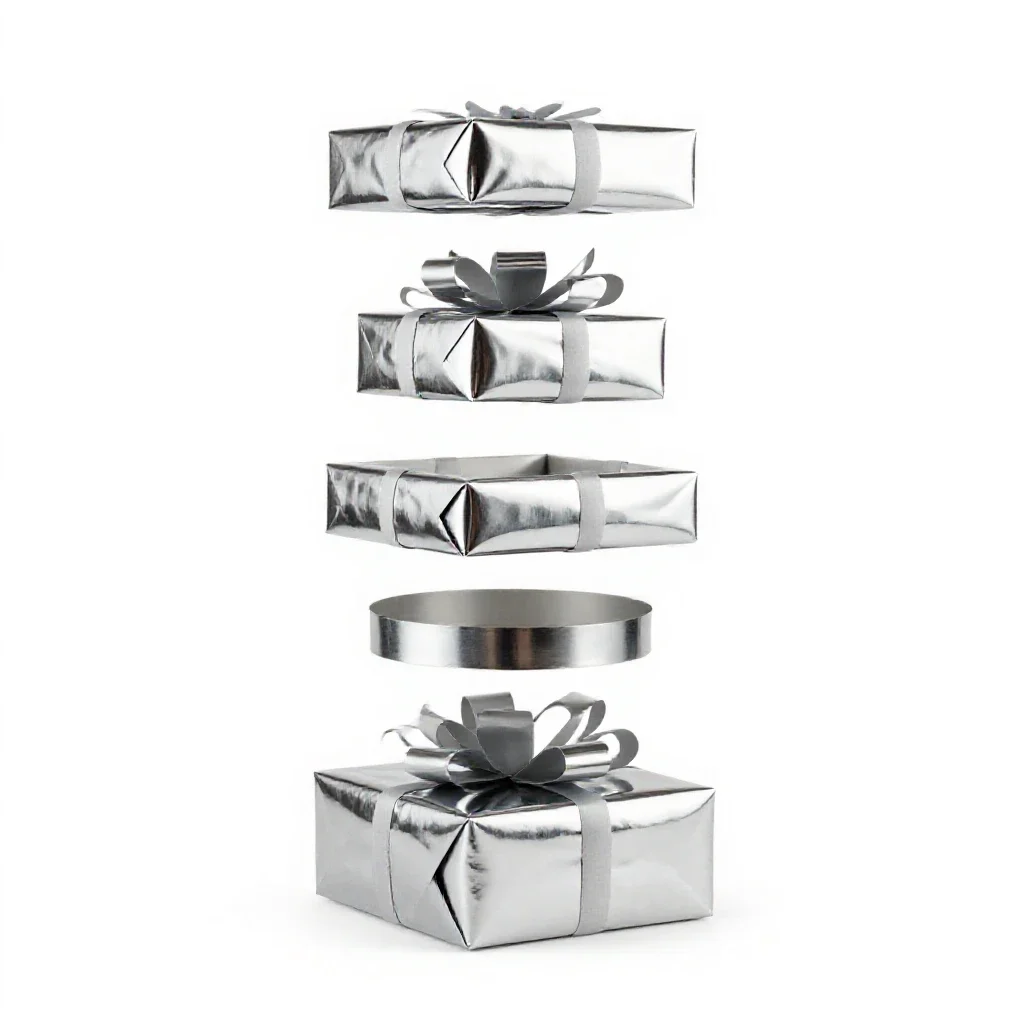 Gift wrapping isolated on a white background