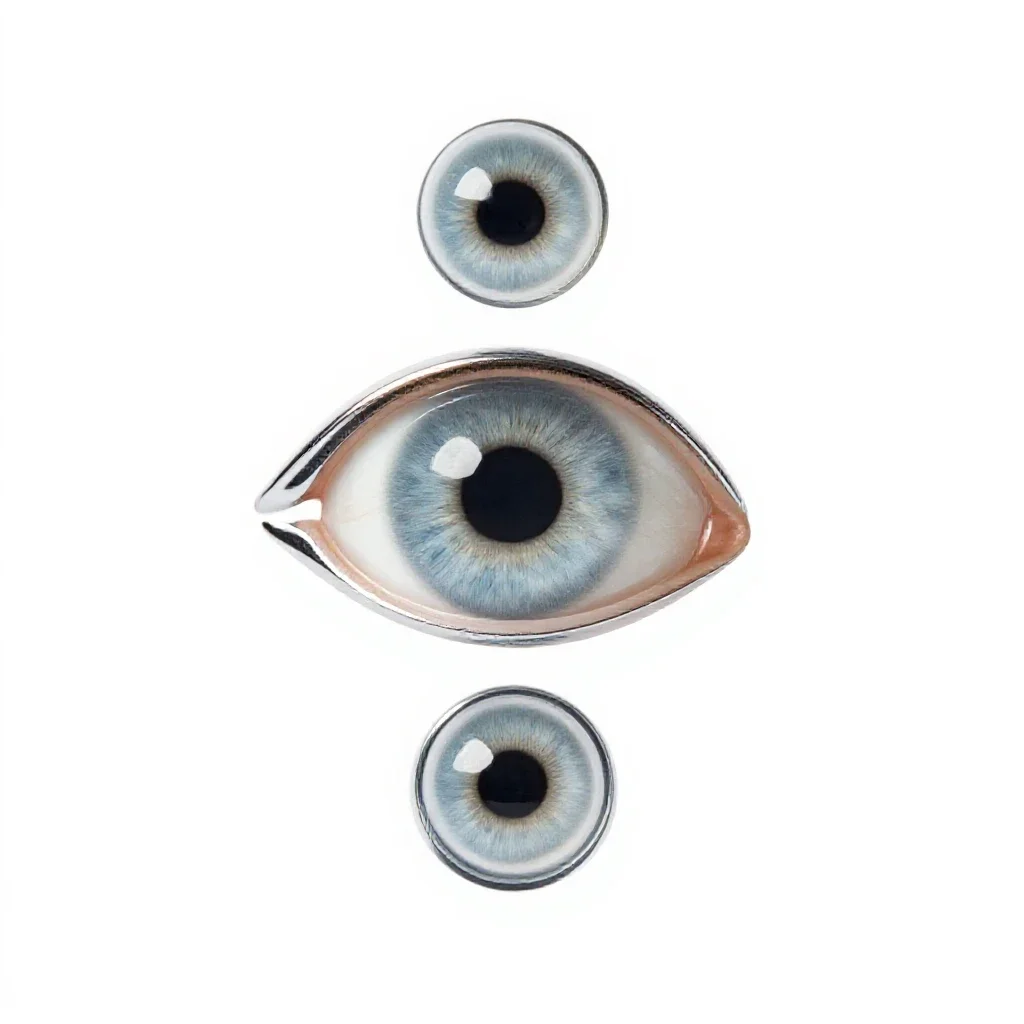 Glass eye isolated on a white background
