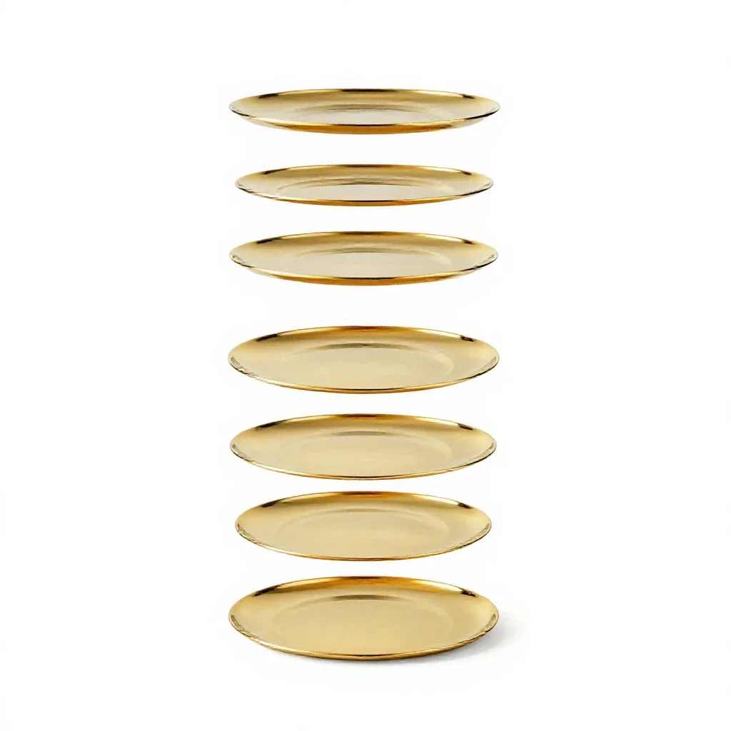Gold plate isolated on a white background