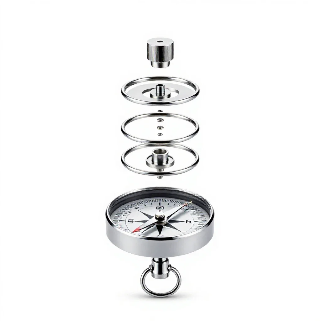 Gyrocompass isolated on a white background