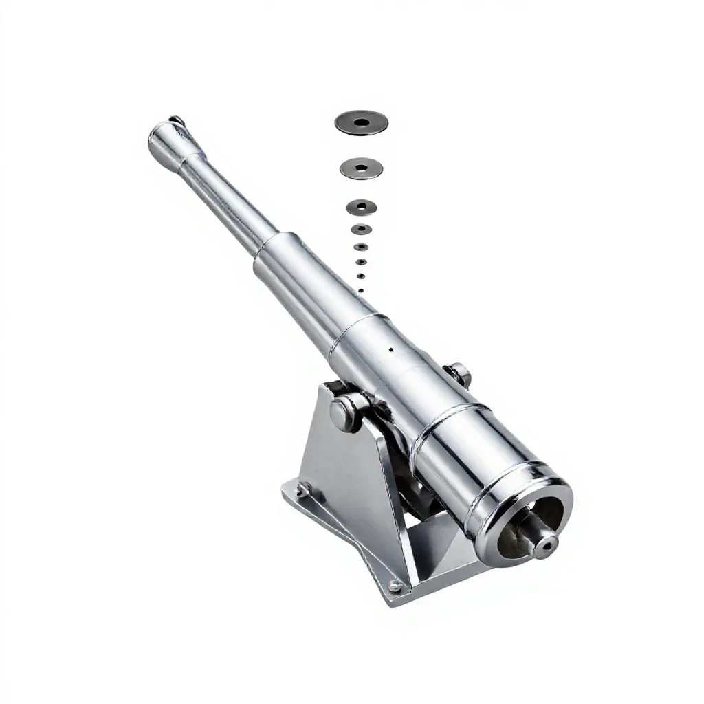 High-angle gun isolated on a white background