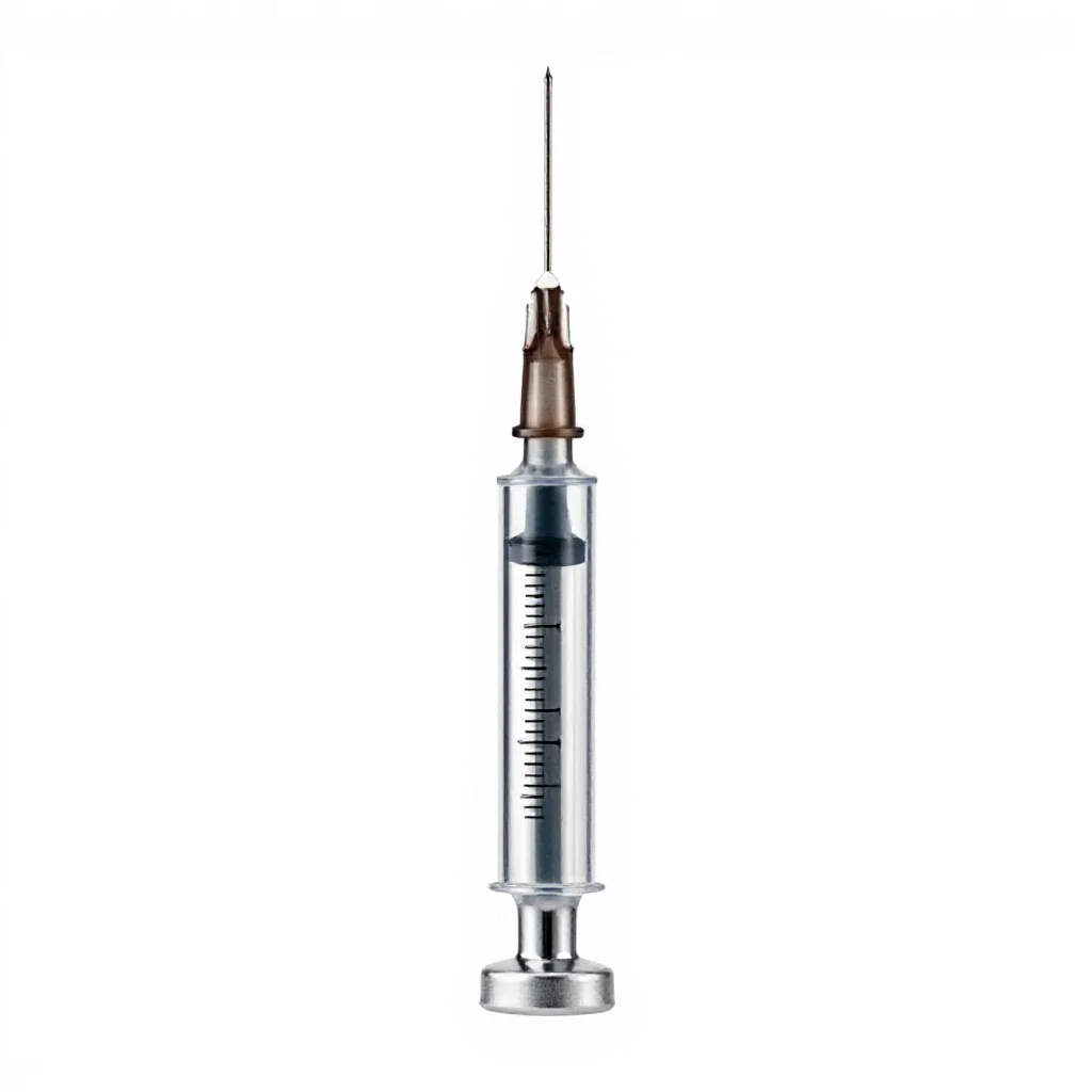 Hypodermic needle isolated on a white background