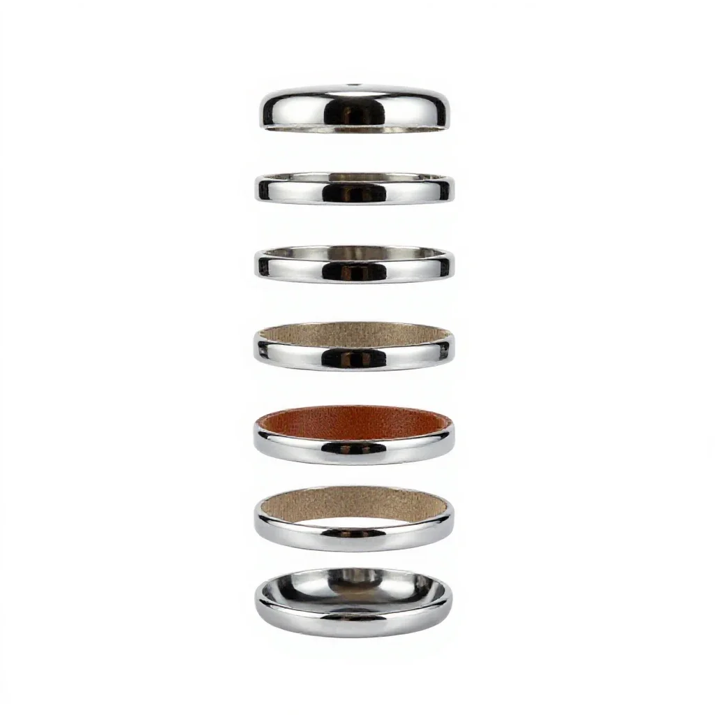 Leather strip isolated on a white background