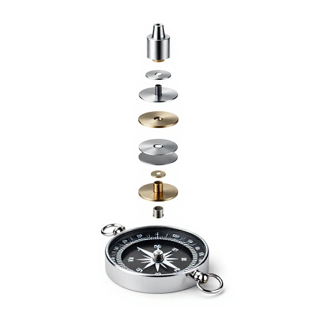 Magnetic compass isolated on a white background