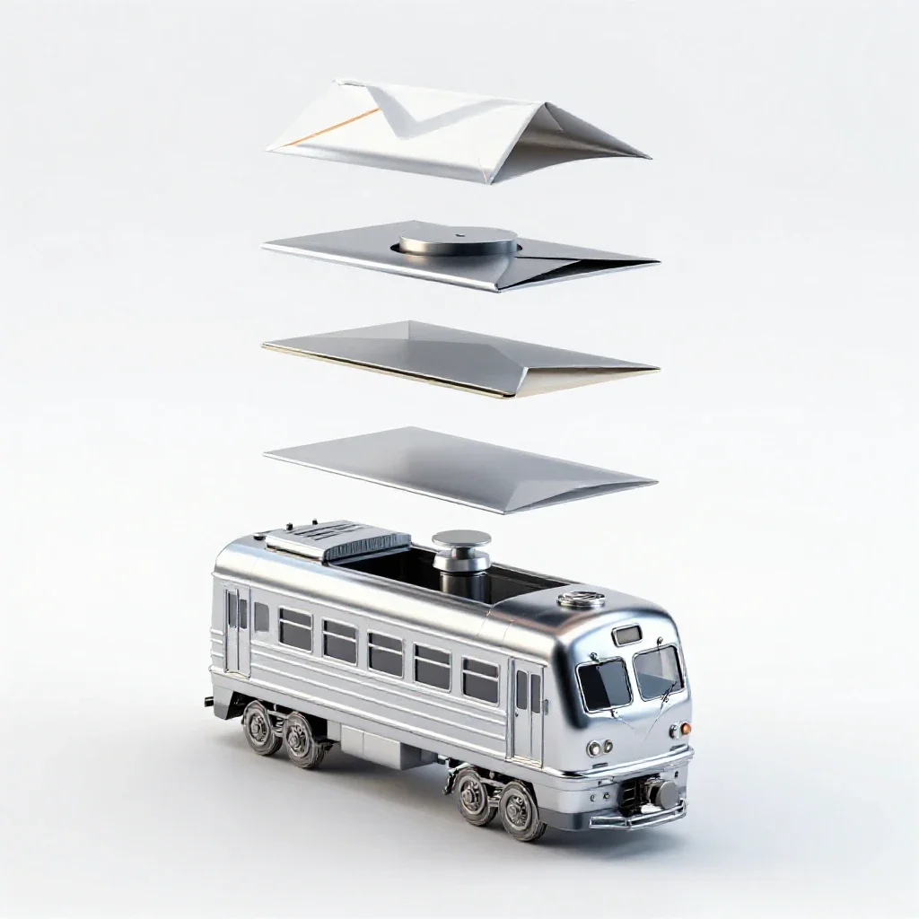 Mail train isolated on a white background