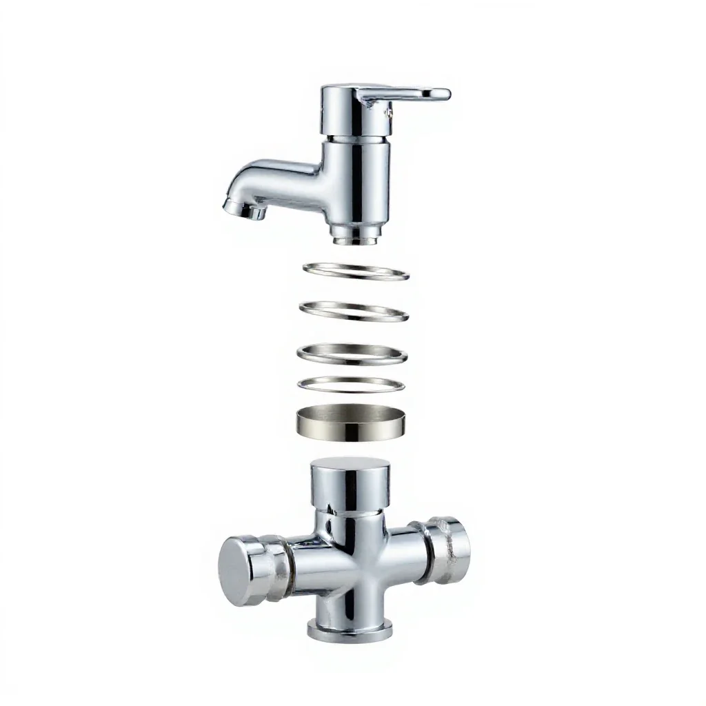 Mixing faucet isolated on a white background