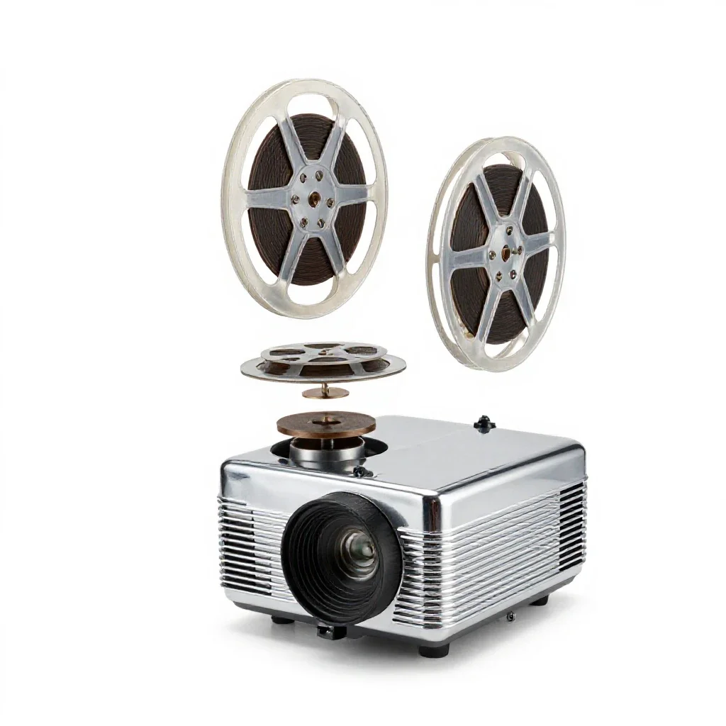 Movie projector isolated on a white background