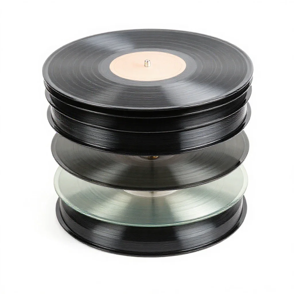 Phonograph record isolated on a white background