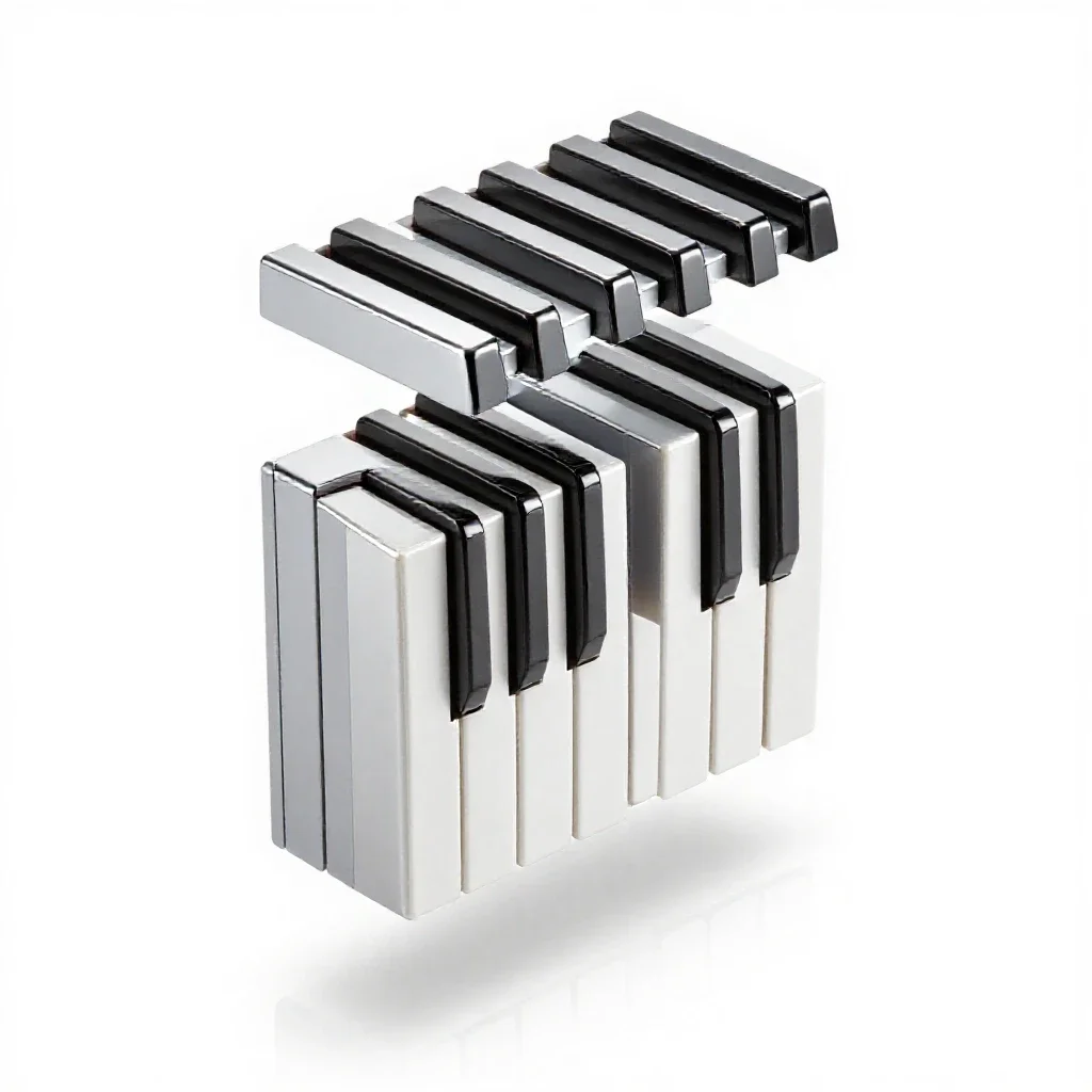 Piano keyboard isolated on a white background