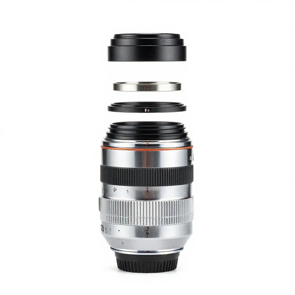 Portrait lens isolated on a white background