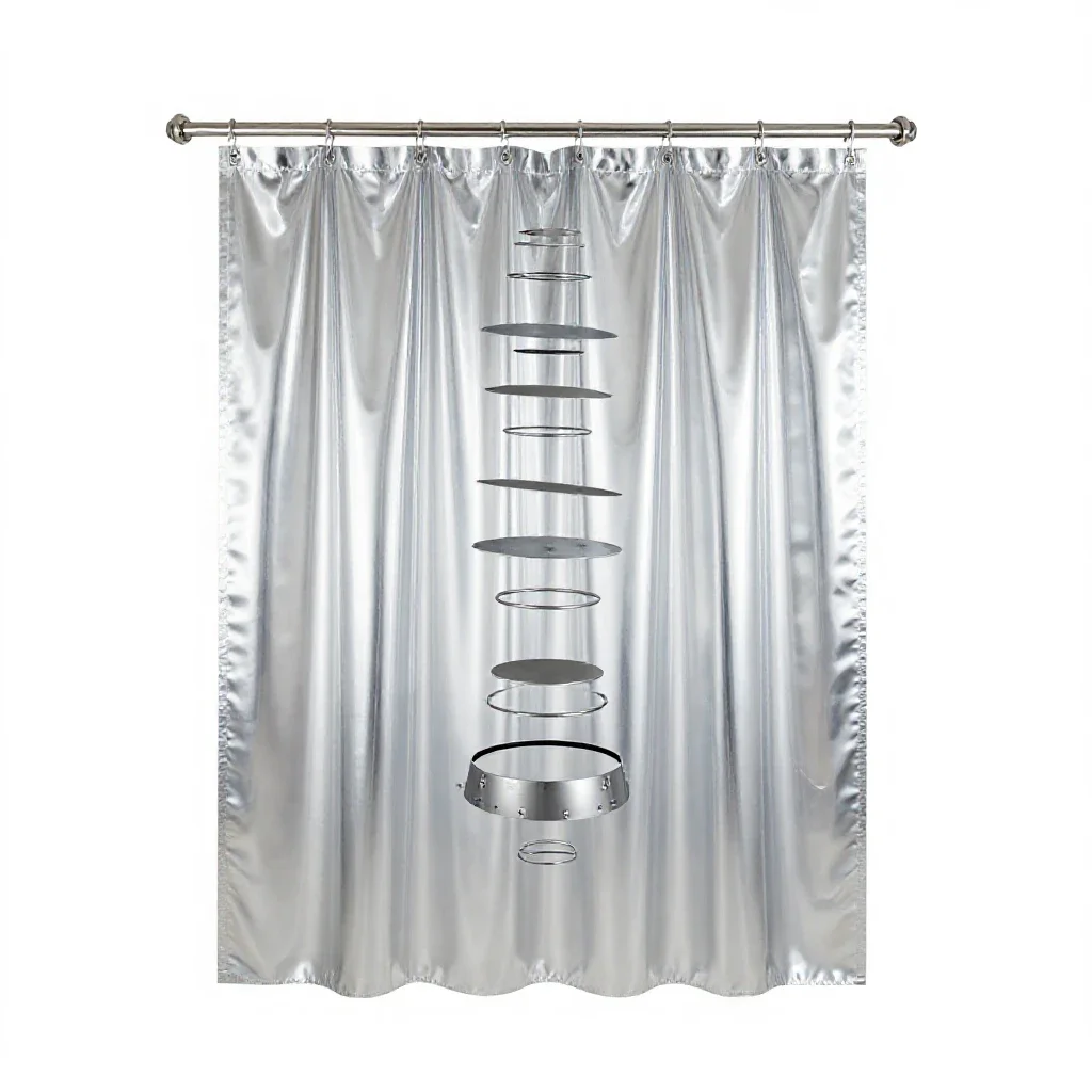 Shower curtain isolated on a white background