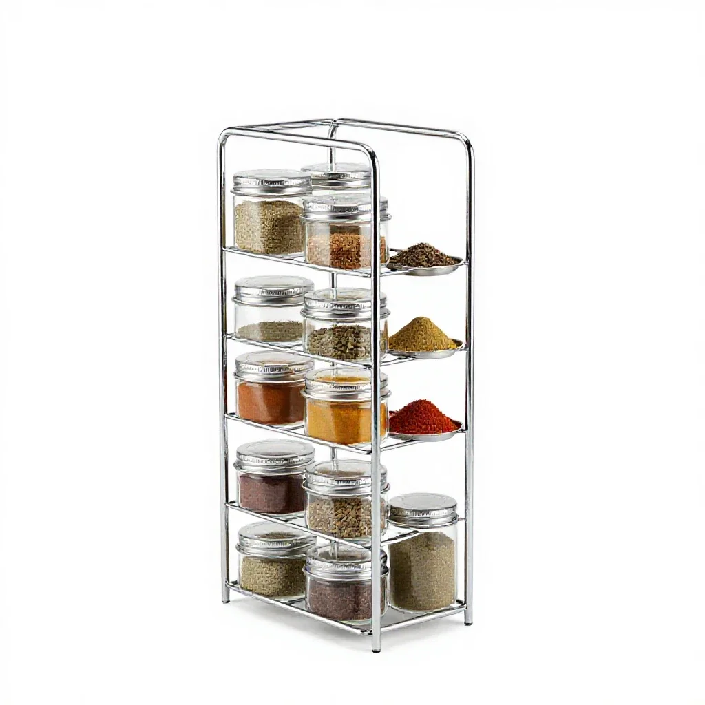 Spice rack isolated on a white background