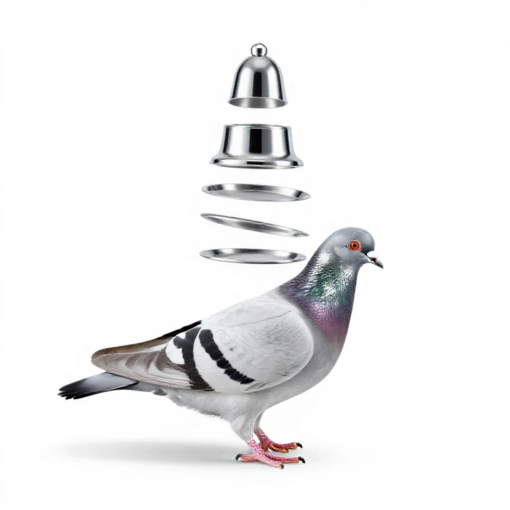 Stool pigeon isolated on a white background