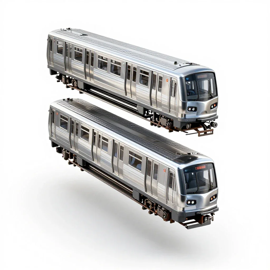 Subway train isolated on a white background