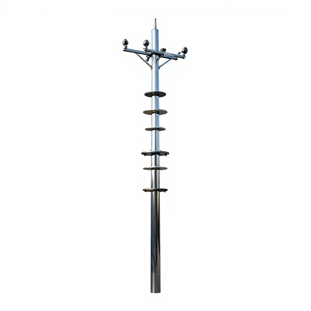 Telephone pole isolated on a white background