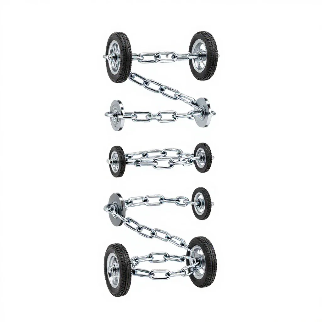 Tire chain isolated on a white background