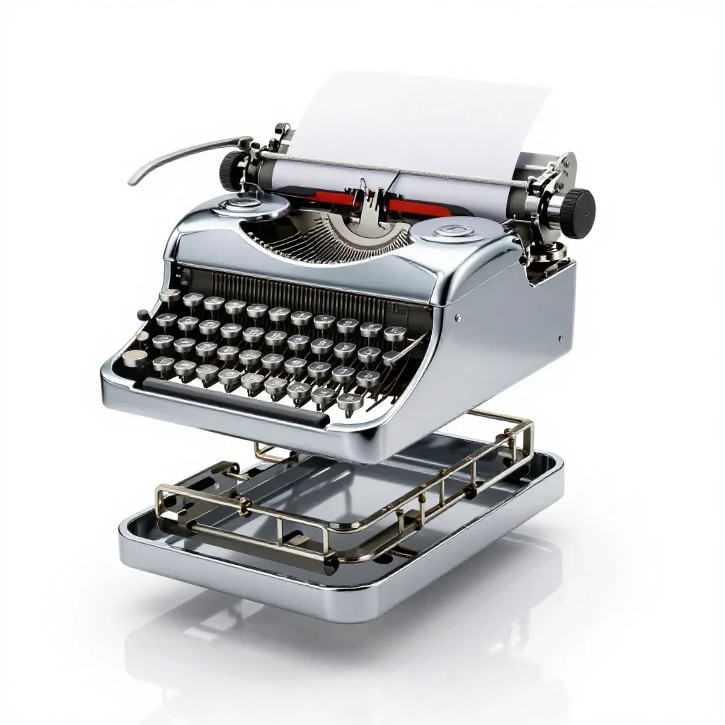 Typewriter carriage isolated on a white background