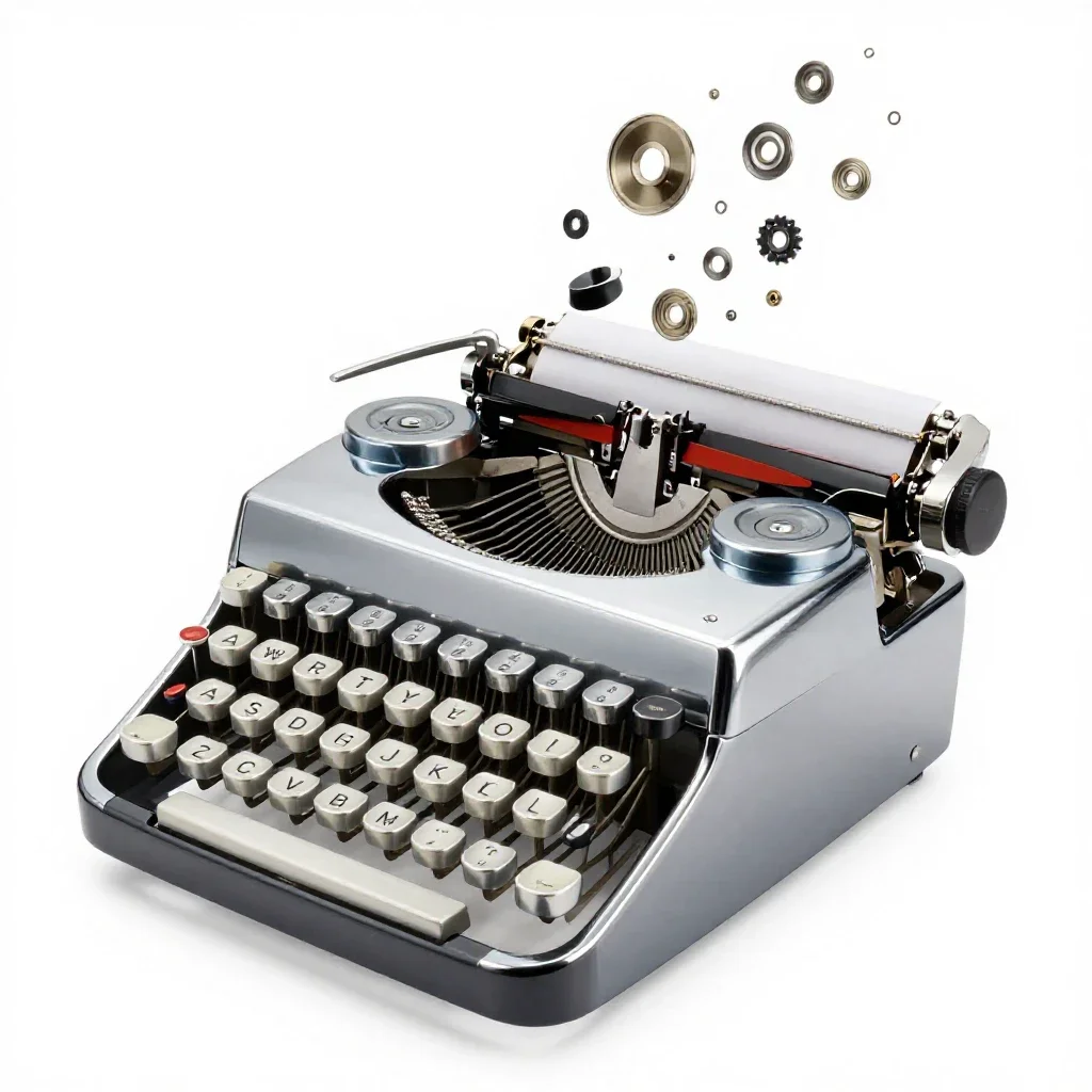 Typewriter keyboard isolated on a white background