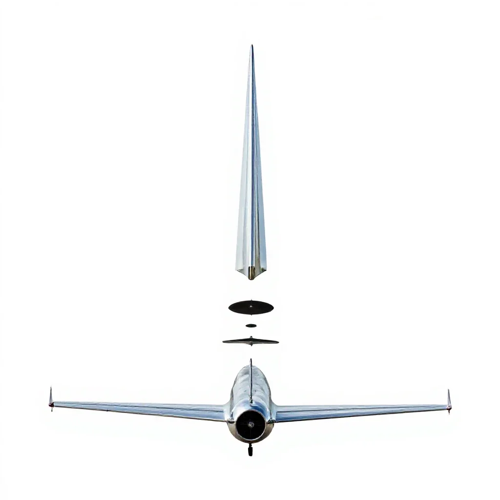 Vertical tail isolated on a white background
