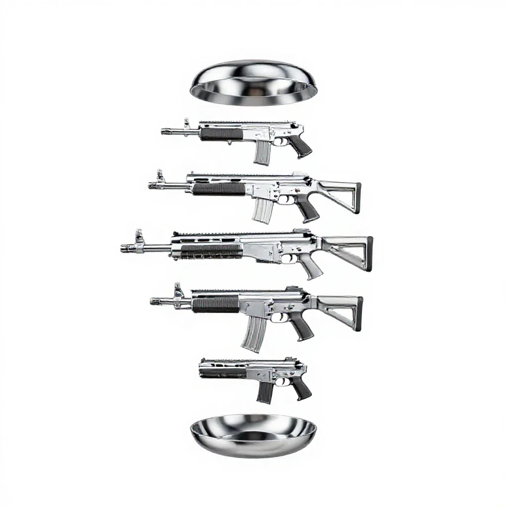 Weaponry isolated on a white background