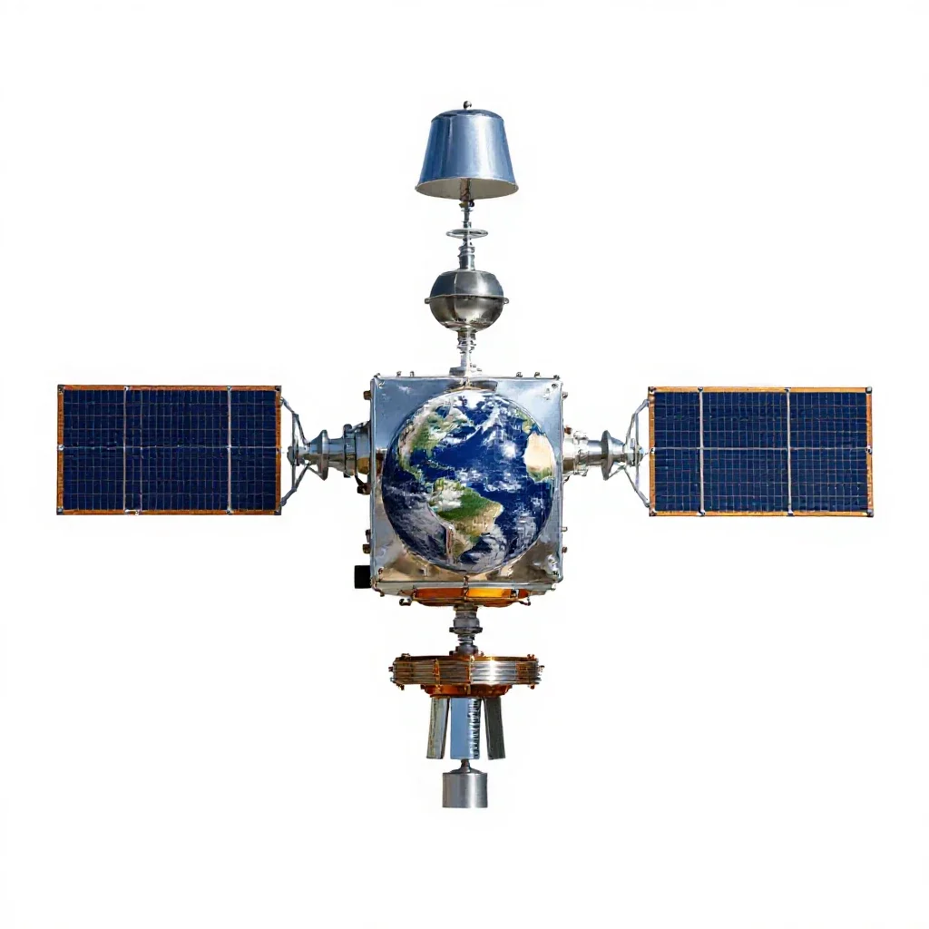 Weather satellite isolated on a white background